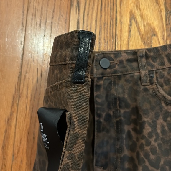 Alexander Wang Denim Bite Shorts Leopard Print - Picture 6 of 8